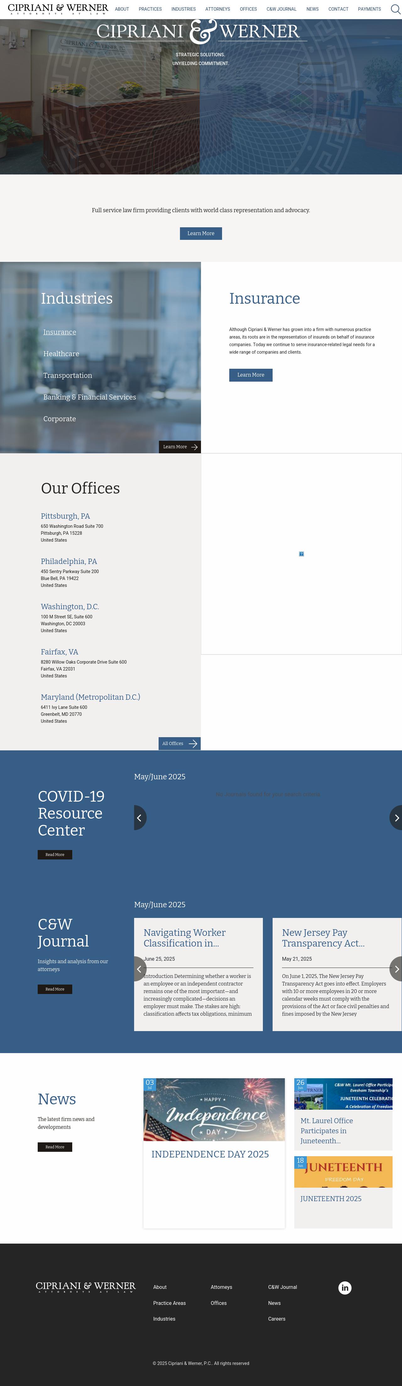 Cipriani & Werner, P.C. - Mt. Laurel NJ Lawyers