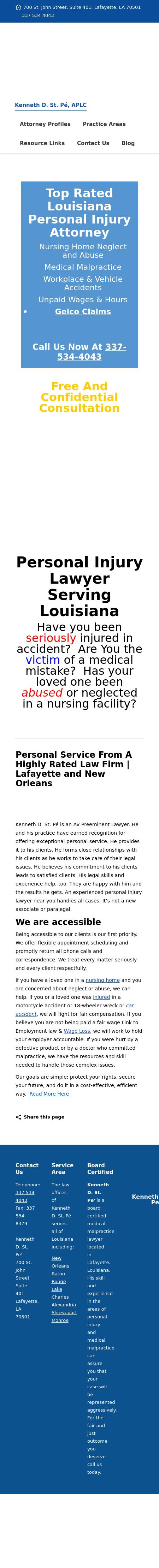 Kenneth D. St. Pe' - Lafayette LA Lawyers