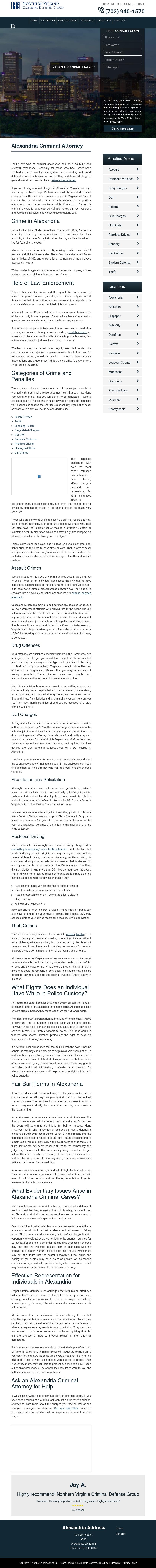 Northern Virginia Criminal Defense Group - Alexandria VA Lawyers